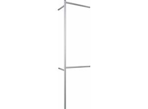 4053714605852 - Kleiderstange RAUCH Freiham Kleiderstangen Gr B H T 53 cm x 184 cm x 25 cm grau (alufarben) Kleiderstange Kleiderbügel Hosenbügel