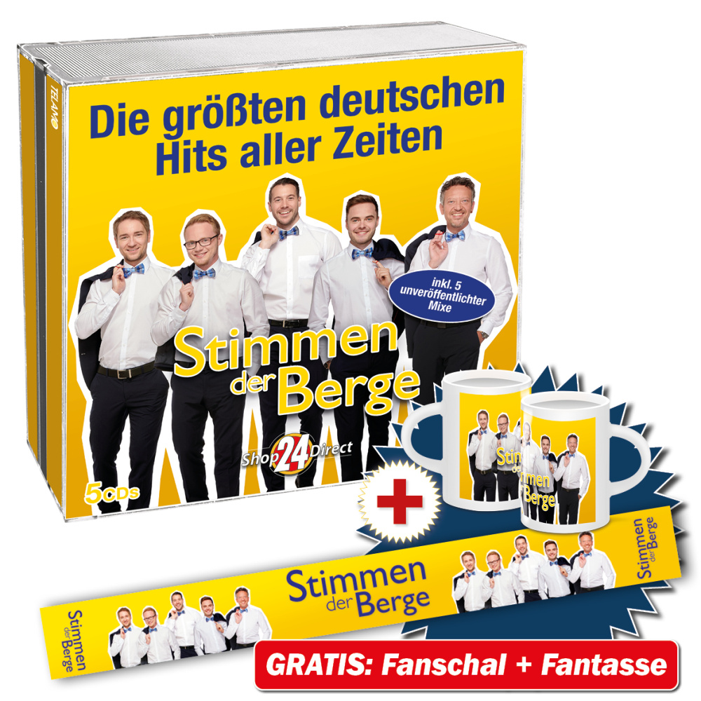 4053804213356 - Die größten deutschen Hits aller Zeiten + GRATIS Fanschal & Tasse