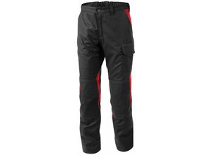 4053813313436 - Kübler Workwear - Kübler Vita cotton+ Hose schwarz mittelrot Gr 50 - schwarz