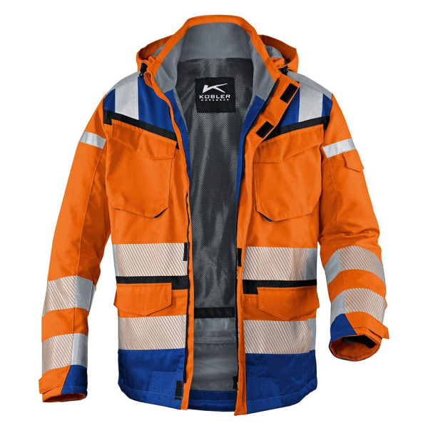 4053813373737 - Kübler Workwear - Kübler Reflectiq Wetterjacke sympatex® psa 2 warnorange kblblau Gr s - orange