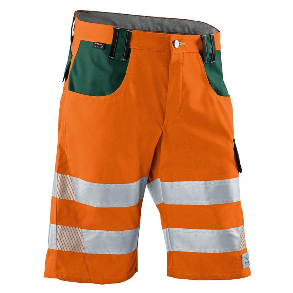 4053813374796 - Kübler Workwear - Kübler Reflectiq Shorts psa 2 warnorange moosgrün Gr 52 - orange