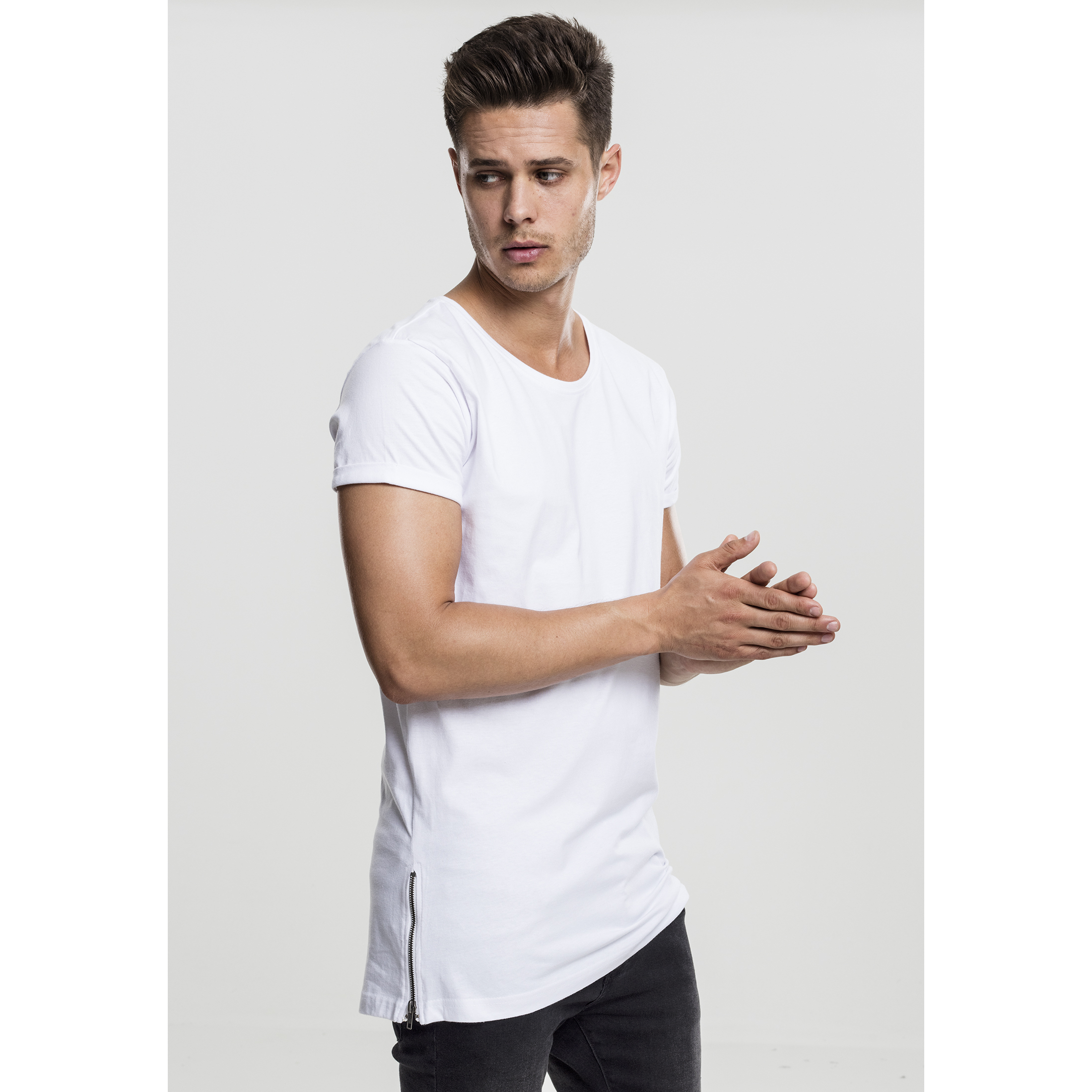 4053838114469 - T-Shirt Urban Classic long shaped zip