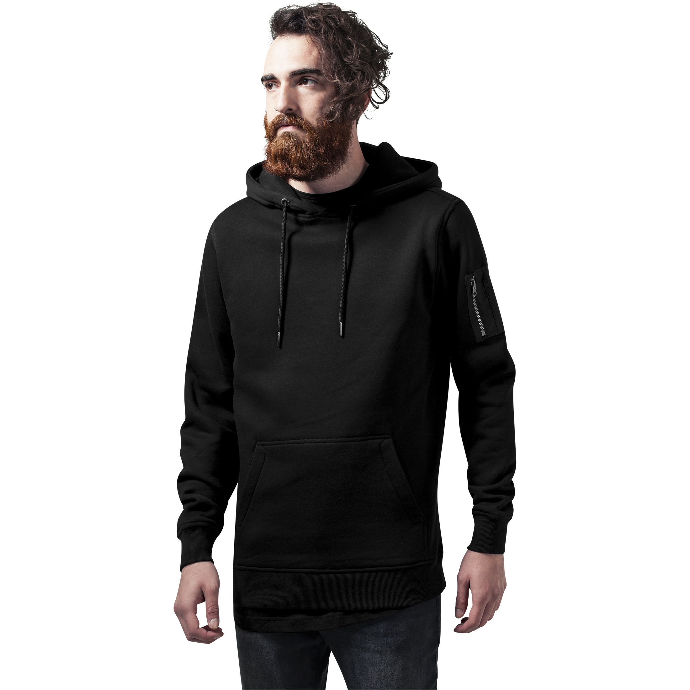 4053838132593 - Sweat Bomber Hoodie Kapuzenpullover schwarz in S