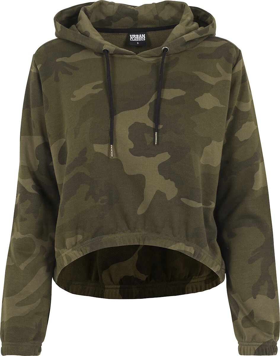 4053838180372 - Ladies Camo Cropped Hoodie Kapuzenpullover woodland in XS