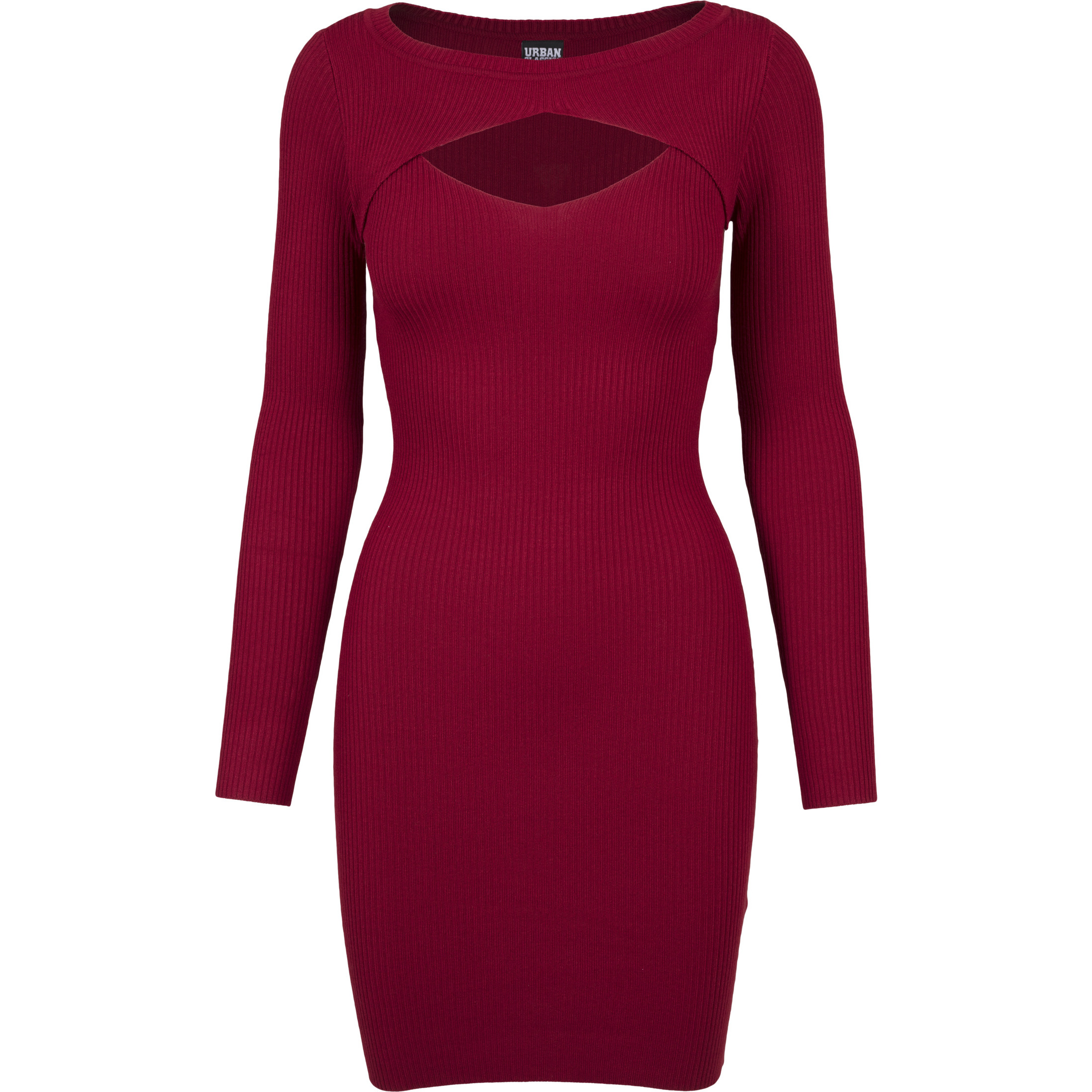 4053838205556 - Ladies Cut Out Dress Kurzes Kleid burgund in L