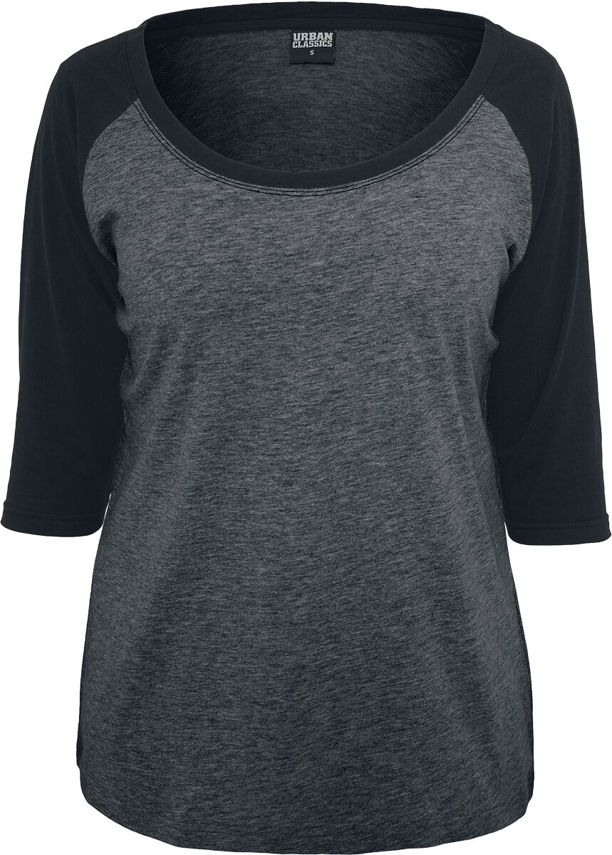 4053838259399 - T-Shirt LADIES 3 4 CONTRAST RAGLAN TEE TB733 Dunkelgrau Schwarz Charcoal Black