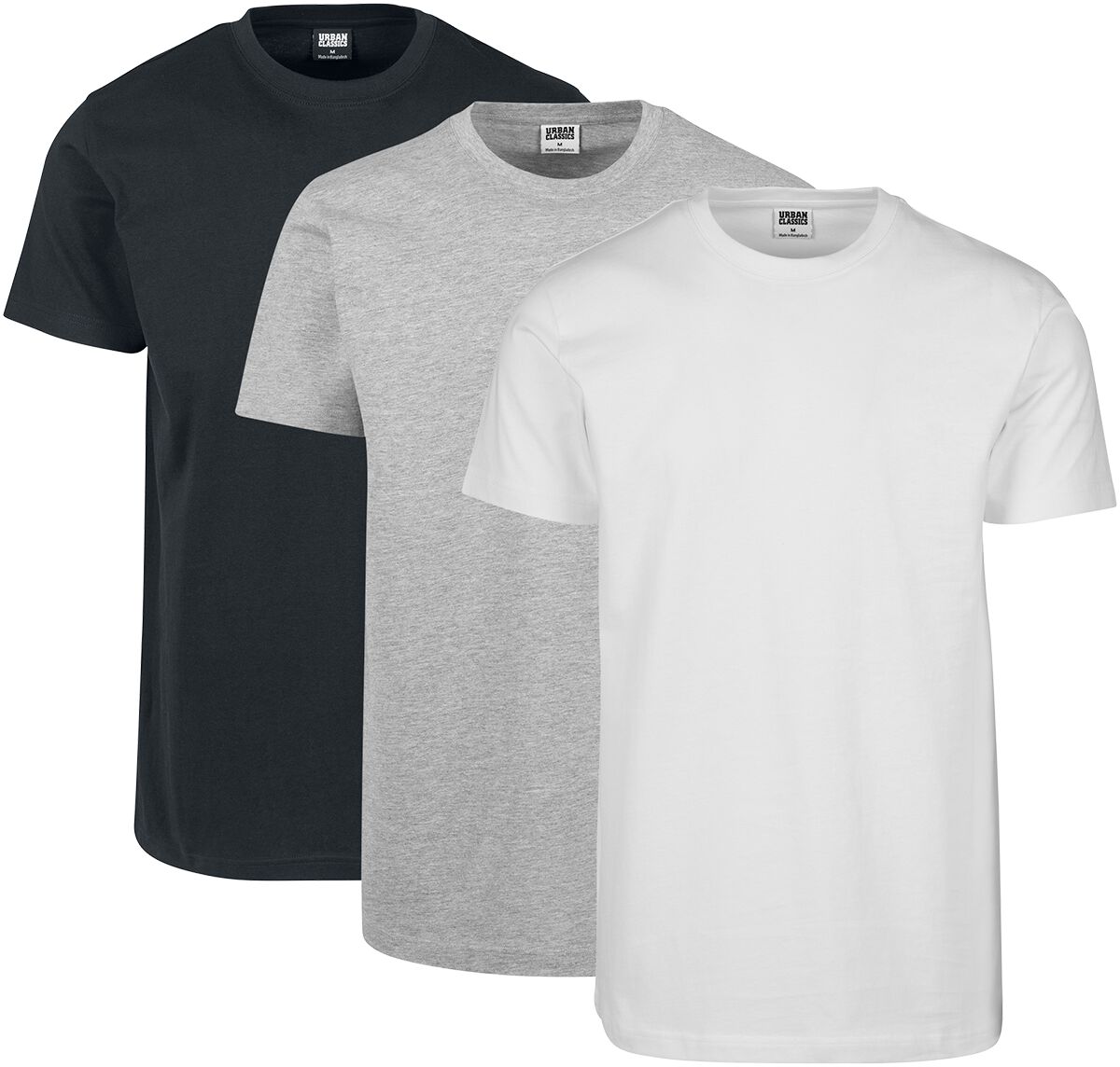 4053838461761 - Basic Tee 3-Pack T-Shirt schwarz grau weiß in XXL