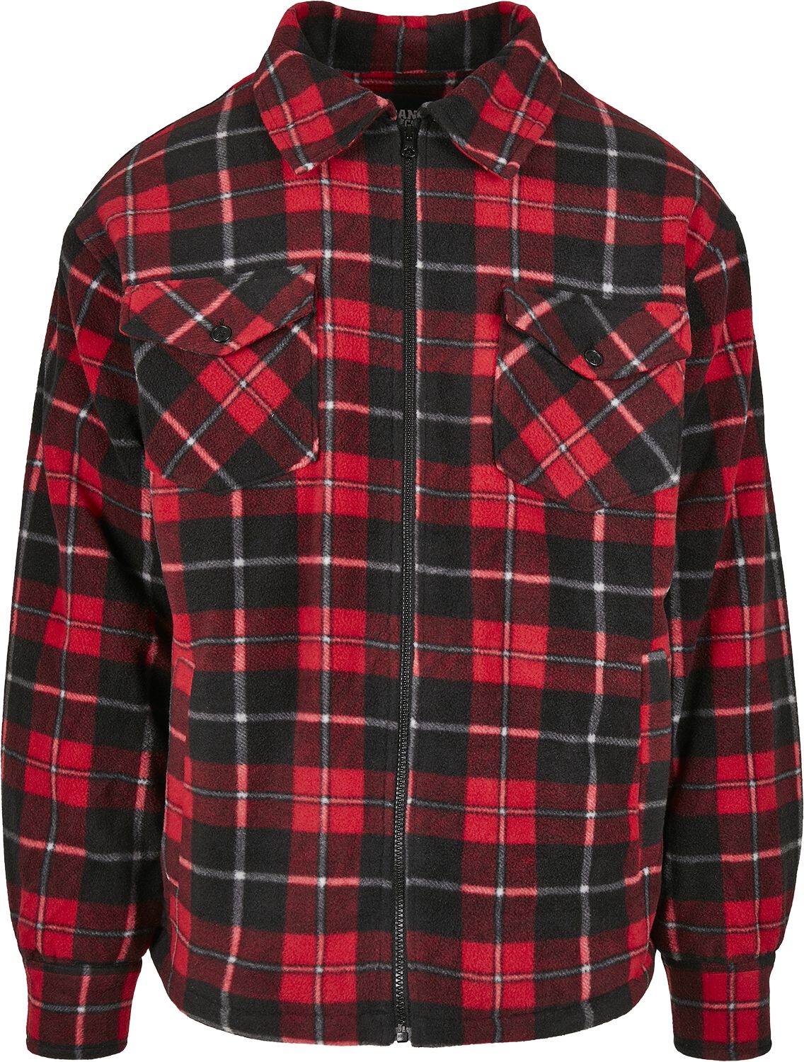 4053838676738 - Plaid Teddy Lined Shirt Jacket Übergangsjacke schwarz rot in XXL