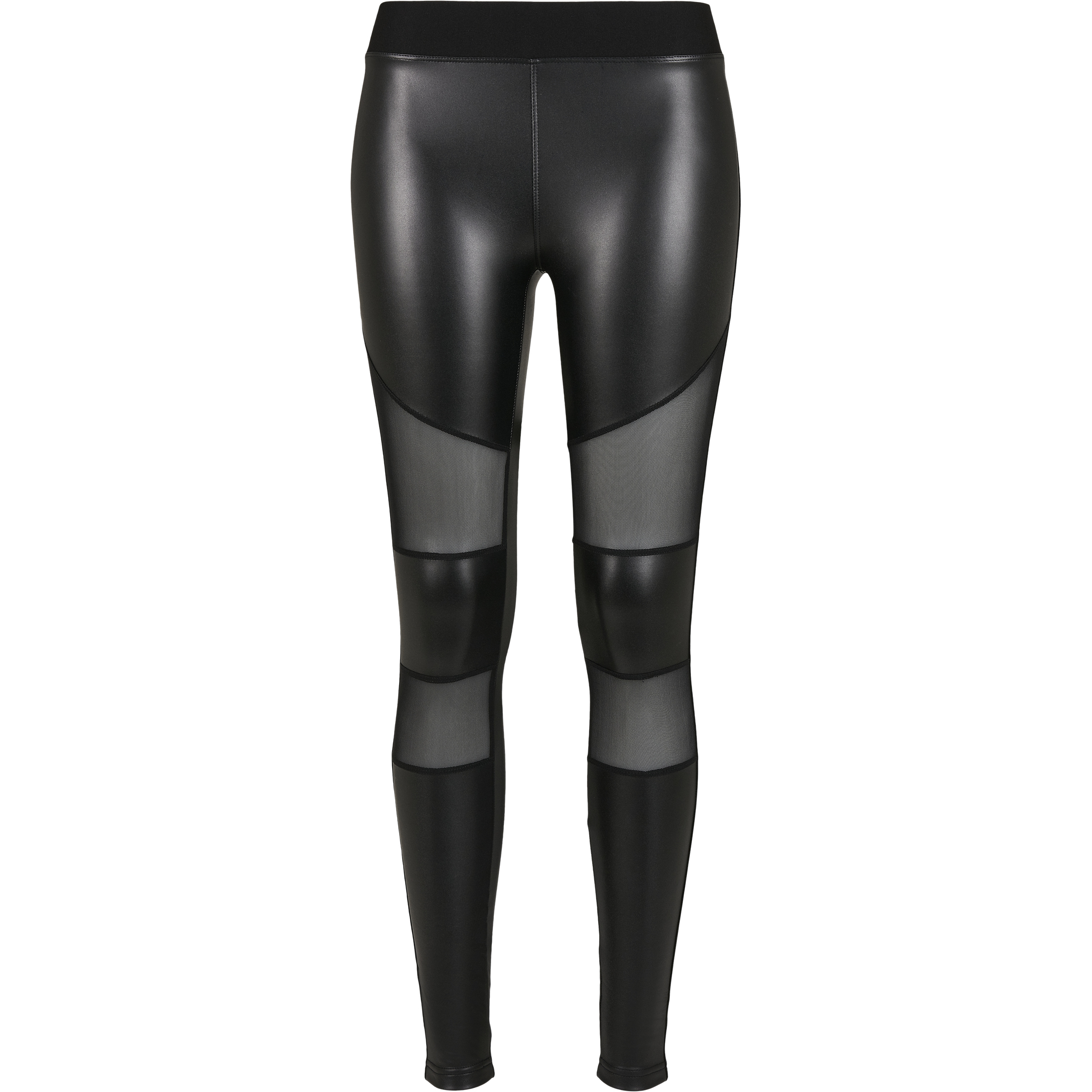 4053838712245 - Ladies Tech Mesh Faux Leather Leggings Leggings schwarz in XS