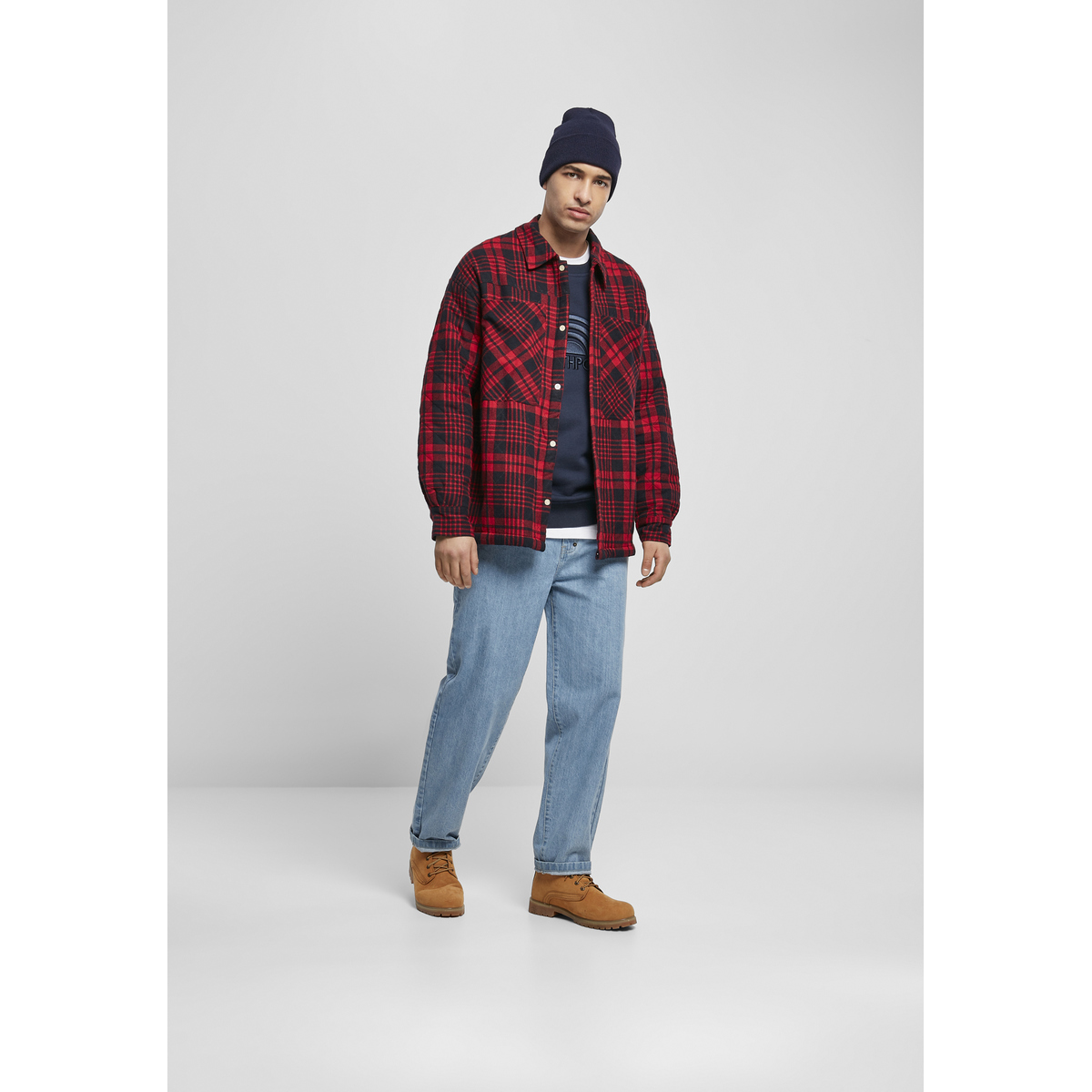 4053838850879 - Flannel Quilted Shirt Jacket Winterjacke rot schwarz 4053838850879 - Flannel Quilted Shirt Jacket Winterjacke rot schwarz