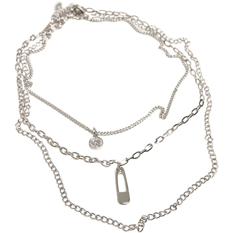 4053838884560 - Safety Pin Layering Necklace Halskette silberfarben