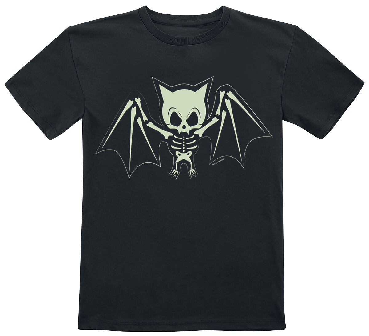 4053838984406 - Kids - Fledermaus Skelett T-Shirt schwarz in 104