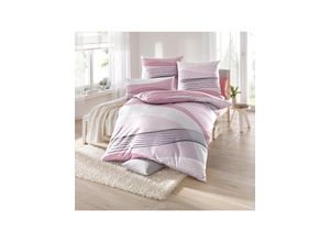 4053855279943 - Bettwäsche BIBERNA Gr B L 155 cm x 220 cm 3 tlg Feinbiber Feinbiber B L 80 cm x 80 cm rosa (mauve)