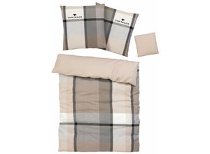 4053855321765 - Bettwäsche TOM TAILOR HOME Lenny in Gr 135x200 oder 155x220 cm Gr B L 135 cm x 200 cm 1 St 1 St Biber B L 80 cm x 80 cm beige mit GRATIS-Zugabe Kissenhülle