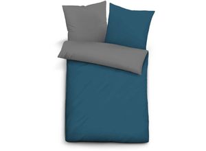 4053855430429 - Bettwäsche BIBERNA WITT-PBK-Bettwäsche-temporär Gr B L 135 cm x 200 cm 1 tlg Linon B L 80 cm x 80 cm blau (blau grau)