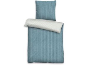 4053855461591 - Bettwäsche BIBERNA WITT-PBK-Bettwäsche-temporär Gr B L 155 cm x 200 cm 1 tlg Flanell B L 80 cm x 80 cm blau Flanell-Bettwäsche