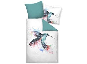 4053855471514 - Linon Bettwäsche Kolibri Größe 135x200 80x80 cm aqua - Biberna