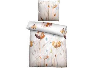 4053855488925 - Mako-Satin Bettwäsche Blumen Größe 135x200 cm 80x80 cm - Biberna