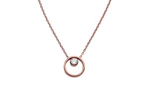 4053858667945 - Kette mit Anhänger SKAGEN ELIN SKJ0833040 SKJ0850791 Halsketten Gr Edelstahl Länge 47 cm rosegold (roségoldfarben kristallweiß) Damen Ketten mit Anhänger Zirkonia (synth)