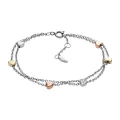 4053858960329 - Edelstahlarmband FOSSIL Herzen VINTAGE MOTIFS JF02854998 Armbänder Gr Edelstahl rosegold (silberfarben goldfarben roségoldfarben kristallweiß) Damen Edelstahlarmbänder mit Glasstein