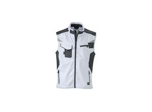 4053901260406 - James&nicholson - jn Workwear Softshell Vest JN845 100%PES white carbon Größe m