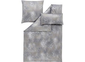 4053912412191 - Bettwäsche ESTELLA SVIZZERA Gr B L 135 cm x 200 cm (1 St) B L 80 cm x 80 cm & 80 cm x 40 cm (1 St) Schweizer Satin grau Satin-Bettwäsche GRATIS-KISSEN 40x80 cm inklusive