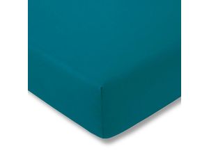 4053912438634 - Spannbettlaken ESTELLA Jersey-Stretch-Spannbetttuch Laken Gr B L 200 cm x 200-220 cm 1 St Jersey-Elasthan 30 cm 180 x 200-220 cm blau (cyan) Spannbettlaken Der Maßanzug für die Matratze