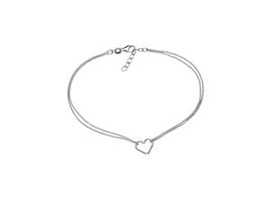 4053917175367 - Fußkette FIRETTI Schmuck Geschenk Silber 925 Körperschmuck Herz+LIEBE Ankerkette Fußkettchen Gr Silber 925 (Sterlingsilber) silberfarben (silber 925)