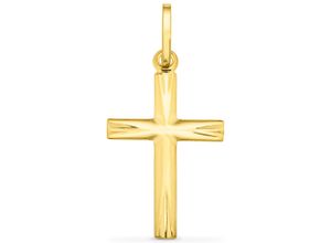 4053917176418 - Kreuz-Anhänger FIRETTI Schmuck Geschenk Gold 375 Halsschmuck Anhänger Halskette Kreuz Schmuckanhänger Gr Gelbgold 585 031 g gelb (gelbgoldfarben) Damen Anhänger zu Hoodie Kleid Shirt Jeans Sneaker Anlass Geburtstag Weihnachten