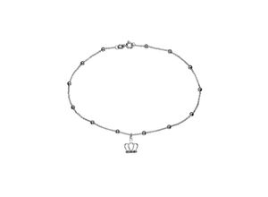 4053917249877 - Fußkette mit Anhänger FIRETTI Schmuck Geschenk Silber 925 Körperschmuck Ankerkette Fußkettchen Gr Silber 925 (Sterlingsilber) bunt (silberfarben weiß weiß) mit Zirkonia (synth)