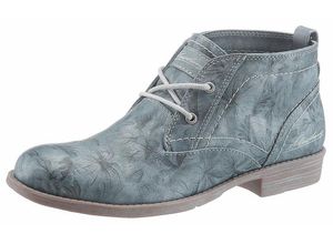 4053974944340 - Große Größen Mustang Shoes Schnürboots blau-silberfarben Gr38