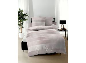 4054141108978 - Wendebettwäsche KAEPPEL Timeless Bettwäsche Gr B L 155 cm x 220 cm 1 St 1 St Feinbiber B L 80 cm x 80 cm rosa (rosé) mit breiten Streifen