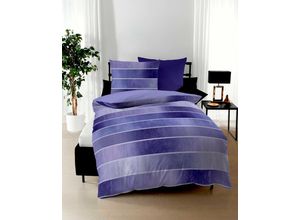 4054141111855 - Wendebettwäsche KAEPPEL Timeless Bettwäsche Gr B L 200 cm x 200 cm (1 St) B L 80 cm x 80 cm & 80 cm x 80 cm (2 St) Feinbiber lila (violett) Bettwäsche 200x200 cm mit breiten Streifen