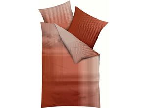 4054141114771 - Bettwäsche KAEPPEL Master Gr B L 240 cm x 220 cm 1 St 2 St Mako-Satin B L 80 cm x 80 cm & 80 cm x 80 cm orange (terra) mit Karomuster