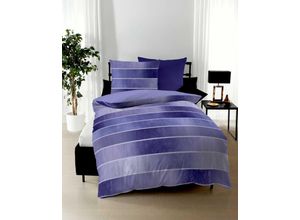 4054141118502 - Wendebettwäsche KAEPPEL Timeless Bettwäsche Gr B L 155 cm x 220 cm (1 St) B L 80 cm x 80 cm (1 St) Mako-Satin lila (violett) Bettwäsche 155x220 cm mit breiten Streifen