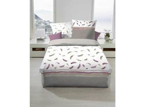 4054144303257 - Linon Bettwäsche Feather Jade Mauve 135x200 cm Mauve - Mauve - Kaeppel