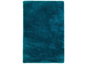 4054293051832 - Hochflor-Teppich OBSESSION My Curacao 490 Teppiche Gr B L 160 cm x 230 cm 35 mm 1 St blau (petrol) Esszimmerteppiche Uni-Farben sehr weicher Kuschelflor handgetuftet