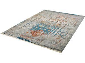 4054293065723 - Teppich OBSESSION My Laos 453 Teppiche Gr B L 120 cm x 170 cm 14 mm 1 St blau Fransenteppich Esszimmerteppiche modernes Vintage Design mit Fransen