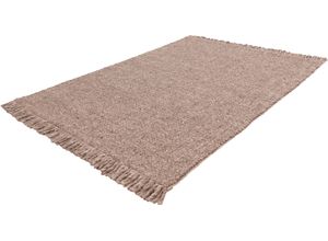 4054293070772 - Wollteppich OBSESSION My Eskil 515 Teppiche Gr B L 200 cm x 290 cm 11 mm 1 St grau (taupe) Schurwollteppiche Handweb Teppich meliert reine Wolle handgewebt mit Fransen