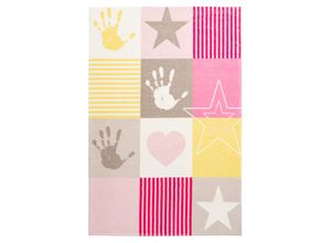 4054293093467 - Kinderteppich OBSESSION My Stars 411 Teppiche Gr B L 120 cm x 170 cm 10 mm 1 St pink Kinder Kinderzimmerteppiche Kurzflor Patchwork Design Motiv Sterne Kinderzimmer