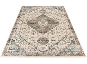 4054293103289 - Teppich OBSESSION My Inca 359 Teppiche Gr B L 160 cm x 230 cm 6 mm 1 St beige (creme) Fransenteppich Esszimmerteppiche Kurzflor Orient-Optik Vintage Design mit Fransen