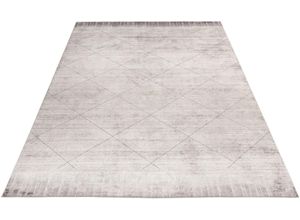 4054293104682 - Teppich OBSESSION My Eden of 201 Teppiche Gr B L 120 cm x 170 cm 10 mm 1 St grau Esszimmerteppiche Kurzflor kariert besonders hohe Knotendichte Material 85% Viskose