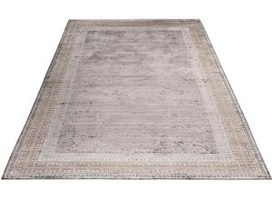 4054293104941 - Teppich OBSESSION My Eden of 205 Teppiche Gr B L 160 cm x 230 cm 10 mm 1 St grau Esszimmerteppiche mit Bordüre besonders hohe Knotendichte Material 85% Viskose