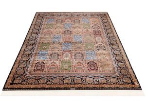 4054293105399 - Teppich OBSESSION My Babylon of 301 Teppiche Gr B L 140 cm x 200 cm 8 mm 1 St blau Fransenteppich Esszimmerteppiche Kurzflor Orient-Optik mit Fransen besonders hohe Knotendichte