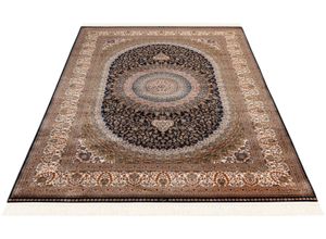 4054293105528 - Teppich OBSESSION My Babylon of 303 Teppiche Gr B L 80 cm x 150 cm 8 mm 1 St blau Fransenteppich Esszimmerteppiche Kurzflor Orient-Optik mit Fransen besonders hohe Knotendichte