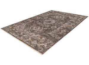 4054293107577 - Teppich OBSESSION My Laos 466 Teppiche Gr B L 120 cm x 170 cm 9 mm 1 St grau (taupe) Fransenteppich Orientalische Muster orientalisches Design mit Fransen Wohnzimmer auch als Läufer