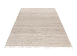 4054293112045 - Teppich OBSESSION My Dakar 365 Teppiche Gr B L 200 cm x 290 cm 5 mm 1 St beige (natur) Fransenteppich Esszimmerteppiche Rauten Muster mit Fransen handgewebt In- und Outdoor geeignet