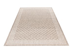 4054293113363 - Teppich OBSESSION My Tallinn 541 Teppiche Gr B L 240 cm x 340 cm 2 mm 1 St grau (taupe) Esszimmerteppiche Flachgewebe Rauten Muster mit Bordüre In- und Outdoor geeignet