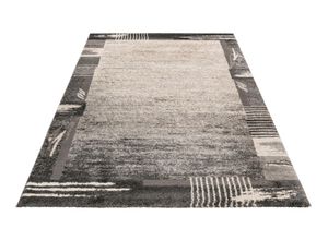 4054293116333 - Teppich OBSESSION My Frisco 284 Teppiche Gr B L 160 cm x 230 cm 12 mm 1 St grau Esszimmerteppiche meliert mit moderner Bordüre Wohnzimmer Schlafzimmer