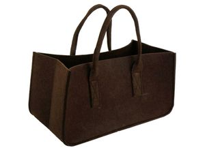 4054307055412 - Filztasche Kaminholz Mokka Tragetasche Felt Bag dunkelbraun aus robustem Polyesterfilz mit Henkel